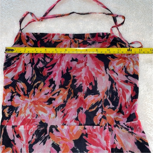 Lulus My Favorite Attention Navy Blue Floral Mesh Lace-Up Midi Dress - Picture 5 of 9